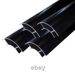 4 x 2400mm ALUMINIUM LARGE BLACK SATIN CURVED CORNER PROFILE FOR 15mm BOARDS