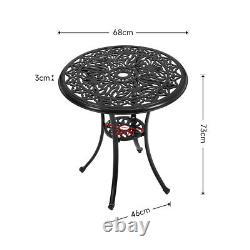 68cm Large Garden Dining Table ALL Aluminium Cast Iron Bistro Outdoor Patio Yard