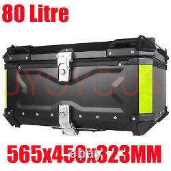 80L Motorcycle Rear Top Box Aluminium Alloy Luggage Tail Carrier Case& Accessory