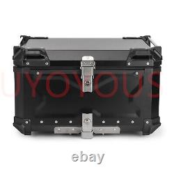 80L Motorcycle Rear Top Box Aluminium Alloy Luggage Tail Carrier Case& Accessory