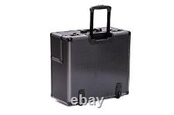 Aluminium Black Pilot Case Wheeled Briefcase Carry Case Travel Work Business