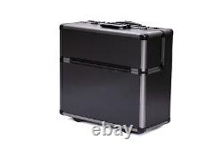 Aluminium Black Pilot Case Wheeled Briefcase Carry Case Travel Work Business