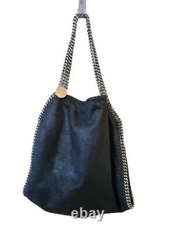 Authentic Stella McCartney Falabella Black Tote Bag Faux Leather 14.5 Italy New