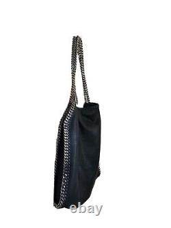 Authentic Stella McCartney Falabella Black Tote Bag Faux Leather 14.5 Italy New