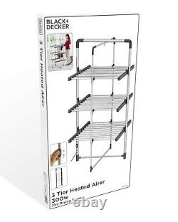 BLACK+DECKER Electric Heated Clothes Airer / Low Energy / Large Drying Space