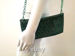 Bag hand handle vintage brand luxury fashion handbag party strass crystal chain