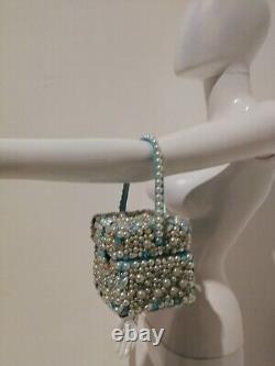 Bag hand handle vintage brand luxury fashion handbag strass crystal pearl beaded
