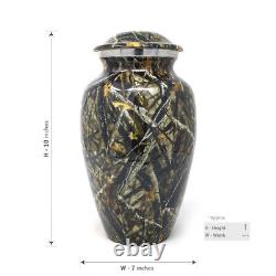 Beautiful Large Black Meadow Brass Urn For Human Cremation Ashes