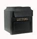 Black And Gold Finish Large Aluminium Outdoor Wall Mounted Post Box Mail Box