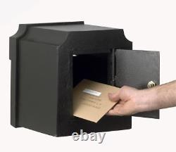 Black and Gold Finish Large Aluminium Outdoor Wall Mounted Post Box Mail Box