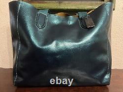 COACH Derby Tote Large Teal Metallic Leather Bag H1732-F59388