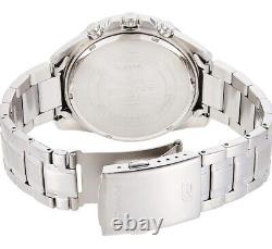 Casio Edifice Silver Black Round Sports Metal Mens Large Face Classic Watch