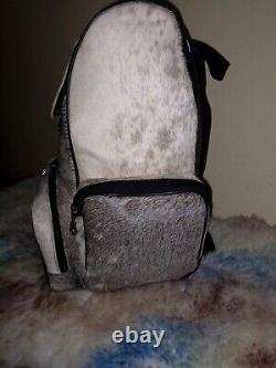 Cowhide Backpack Hair On, Cowhide Diaper Bag, Natural Cowhide Backpack For Her