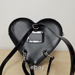 Dr Martens Black Kiev Leather Large Backpack Shoulder Bag Love Heart Crossbody