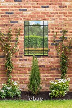 Extra Large Black Contemporary Garden Wall Mirror 39x27 100x70cm MirrorOutlet