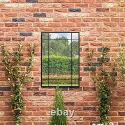 Extra Large Black Contemporary Garden Wall Mirror 39x27 100x70cm MirrorOutlet