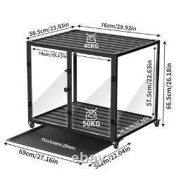 Heavy Duty Dog Crate Anti-bite Aluminum Pet Kennel Cage End Table Log Cabin Cart