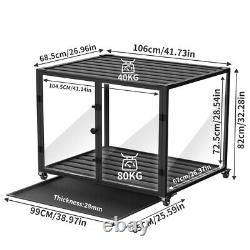 Heavy Duty Dog Crate Anti-bite Aluminum Pet Kennel Cage End Table Log Cabin Cart