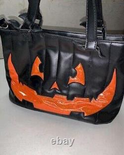 JOL FACE HANDBAG. Large. Black with Orange Accents. Used but Excellent Condition