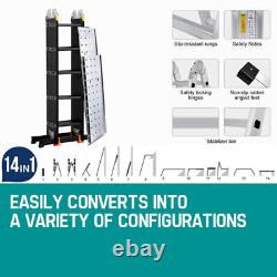 Large 150KG Folding Ladder Multi-Use Extendable Working Ladder with Platform