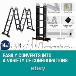 Large 150KG Folding Ladder Multi-Use Extendable Working Ladder with Platform