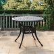 Large 90cm Outdoor Cast Aluminum Patio Table Round Dining Table With Umbrella Hole