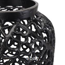 Large Black Cast FLOOR VASE metal Lattice Contemporary Home Decor 90 cm