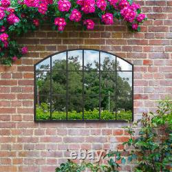 Large Black Frame Arch Garden Wall Mirror 35x 26 90x65cm MirrorOutlet