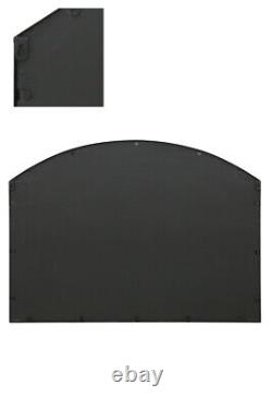 Large Black Frame Arch Over Mantle Wall Mirror 35x 26 90x65cm MirrorOutlet