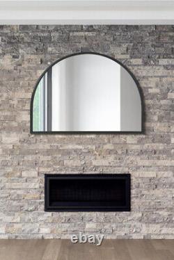 Large Black Metal Framed Arched Wall Mirror 49 X 35 125x90cm MirrorOutlet