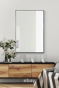 Large Black Modern Design Wall Mirror from Our Manhattan Range 92cm X 61.5cm