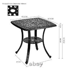 Large Cast Alu Elizabeth Patio Tables Outdoor Garden Dining Table Umbrella Hole