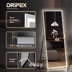 Large Full Length Mirror with Lights 140x50cm LED Full Body Mirror Free Stand