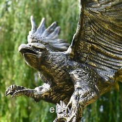 Large Golden Eagle on Ball Garden Sculpture Aluminium Outdoor Ornament