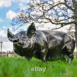 Large Life-Size Mother Pig Garden Sculpture Aluminium Outdoor Ornament
