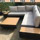 Large Luxury Rattan Sofa Set Corner Patio Wicker Garden Furniture Cushions Table