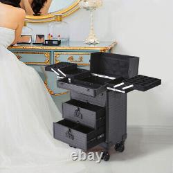 Large Makeup Trolley Case Beauty Trolley Case Vanity Case Box on Wheels withDrawer