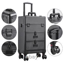 Large Makeup Trolley Case on Wheels Beauty Vanity Case Box Hairdressing Trolley