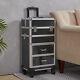 Large Makeup Trolley Nail Beauty Vanity Cosmetic Case Hairdressing Box On Wheels