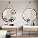 Large Round Bathroom Mirror Led Lighted Wall Mirror Leather Strap With Demister