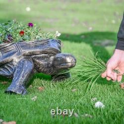 Large Tortoise Two-in-One Sculpture & Planter Aluminium Garden Ornament