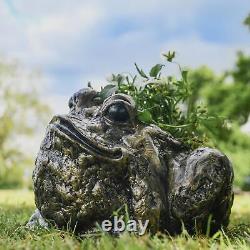 Large Two-in-One Bull Frog Garden Sculpture & Planter Aluminium Ornament