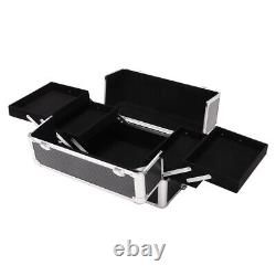 Large Vanity Makeup Beauty Cosmetic Hairdressing Nail Storage Case Trolley Box