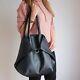 Leather Shopping Tote Bag Oversized Bag For Girls Books Notes & Staff