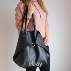 Leather Shopping Tote Bag Oversized Bag for Girls Books Notes & Staff