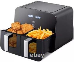 Lulizar Dual Air Fryer with Visual Window 10L Large Capacity 2 Black -View Photo