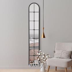MirrorOutlet Large Black Framed Arched Leaner/Wall Mirror 67 X 12 170 x 30cm