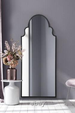 MirrorOutlet Large Black Framed Arched Leaner/Wall Mirror 79 X 33 200 x 85cm