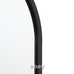 MirrorOutlet Large Black Metal Framed Double Arched Wall Mirror-71x24 180x60cm