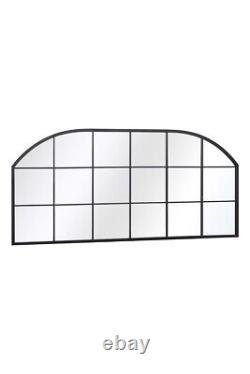 MirrorOutlet Large Black Metal Framed Garden Window Mirror 69 X 33 174x85cm